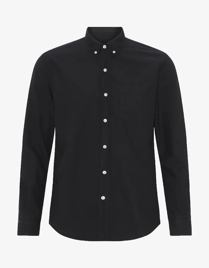 Men Organic Button Down Shirt 8211 Deep Black Shirts Colorfulstandard