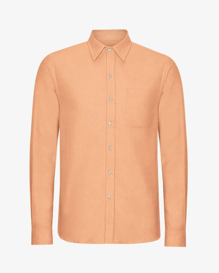 Men Organic Flannel Shirt Sandstone Orange Colorful Standard Shirts