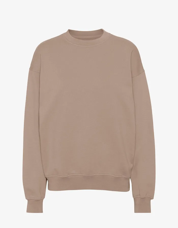 Men Organic Oversized Crew 8211 Desert Khaki Crewneck Sweatshirts Colorfulstandard