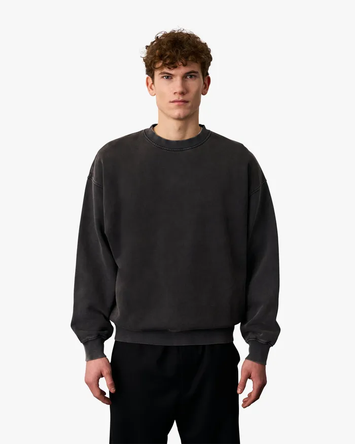 Men Organic Oversized Crew 8211 Desert Khaki Crewneck Sweatshirts Colorfulstandard