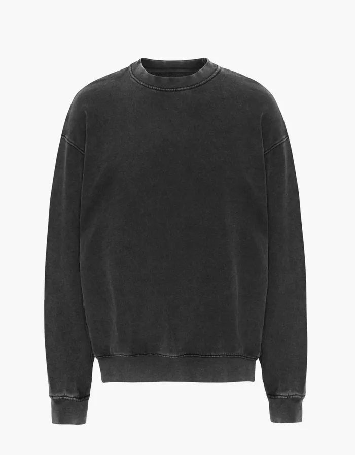 Men Organic Oversized Crew Faded Black Colorful Standard Crewneck Sweatshirts