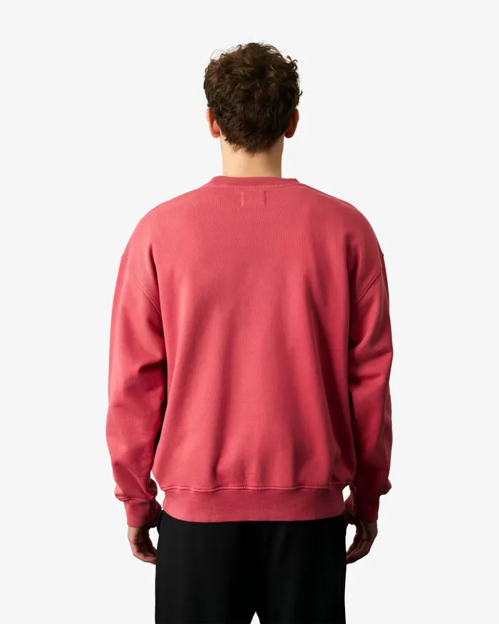 Men Organic Oversized Crew Raspberry Pink Colorful Standard Crewneck Sweatshirts