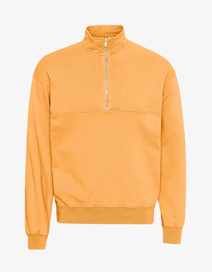Men Organic Quarter Zip 8211 Sandstone Orange Quarter Zips Colorfulstandard