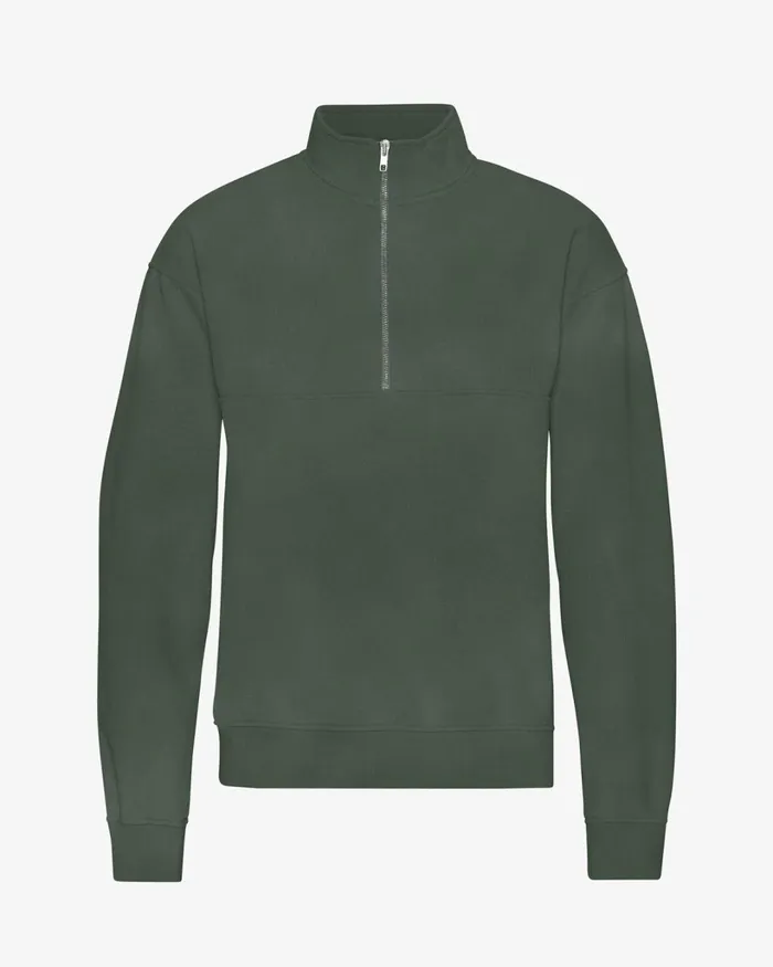 Men Organic Quarter Zip Midnight Forest Colorful Standard Quarter Zips