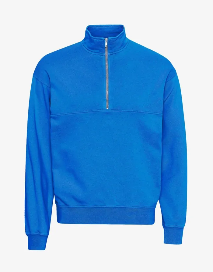 Men Organic Quarter Zip Pacific Blue Colorful Standard Quarter Zips
