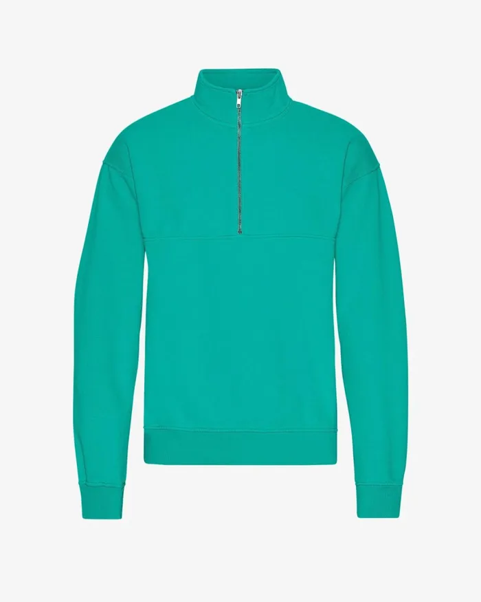 Men Organic Quarter Zip Tropical Sea Colorful Standard Quarter Zips