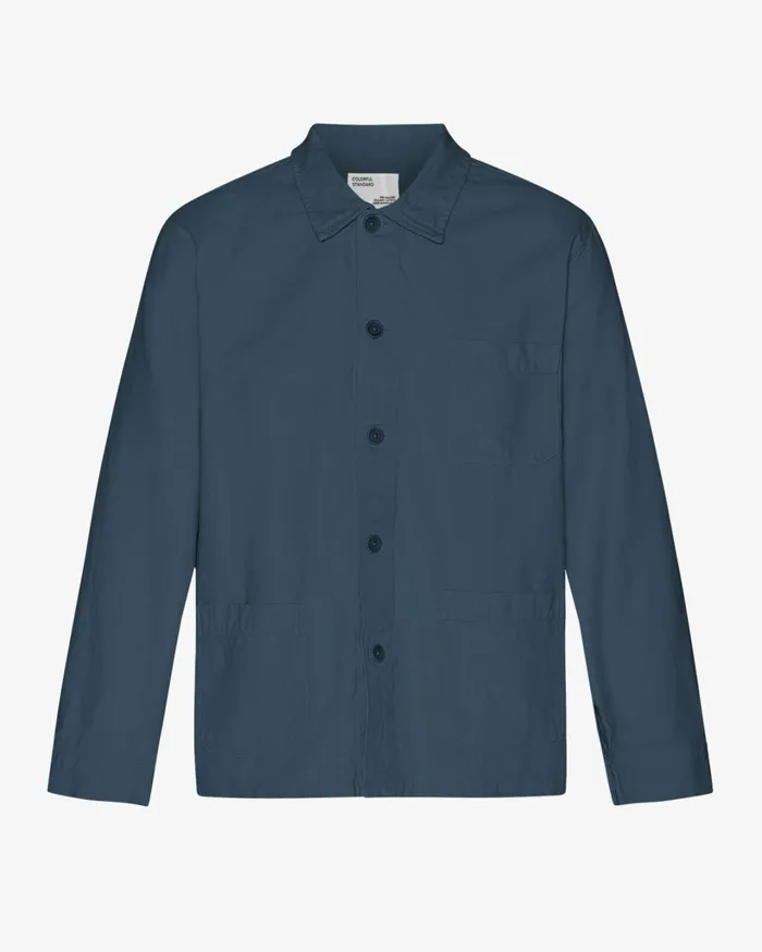 Men Organic Workwear Jacket Petrol Blue Colorful Standard Workwear Jackets