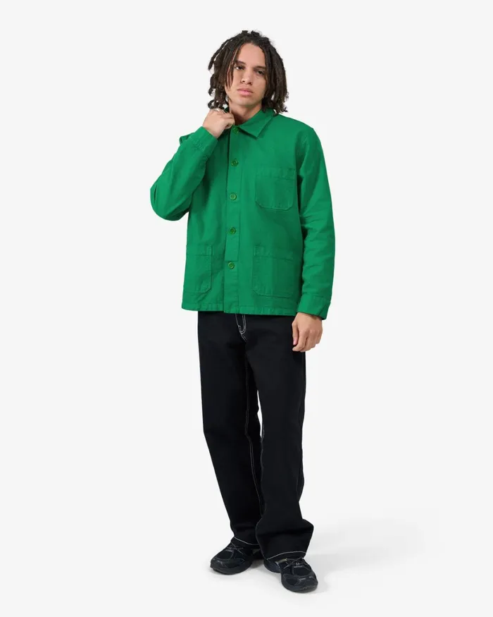 Men Organic Workwear Jacket Petrol Blue Colorful Standard Workwear Jackets