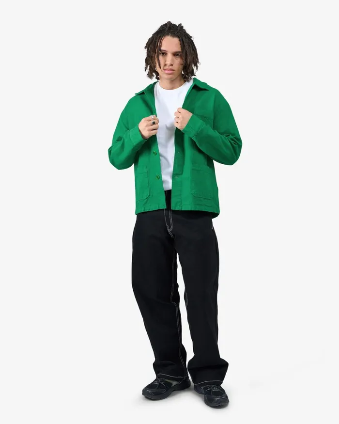 Men Organic Workwear Jacket Petrol Blue Colorful Standard Workwear Jackets