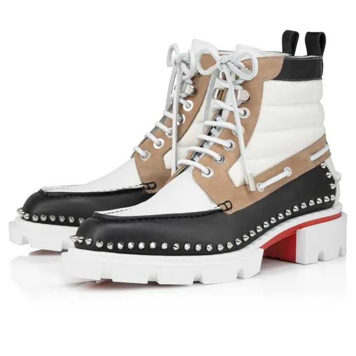 Men Our Steckel Boot Boots 8211 Olona Canva And Nubuck Calf Leather 8211 Black Christian Louboutin Boots