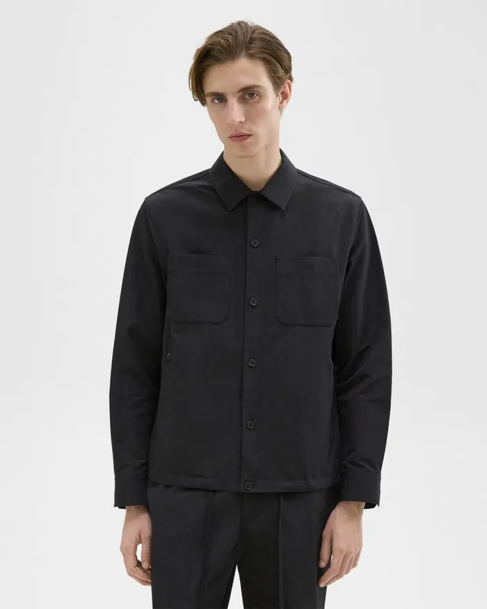 Men Outerwear Theory Shirt Jacket Black