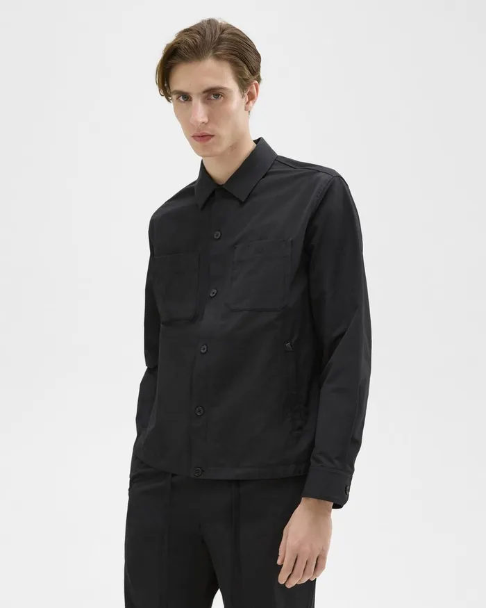 Men Outerwear Theory Shirt Jacket Black