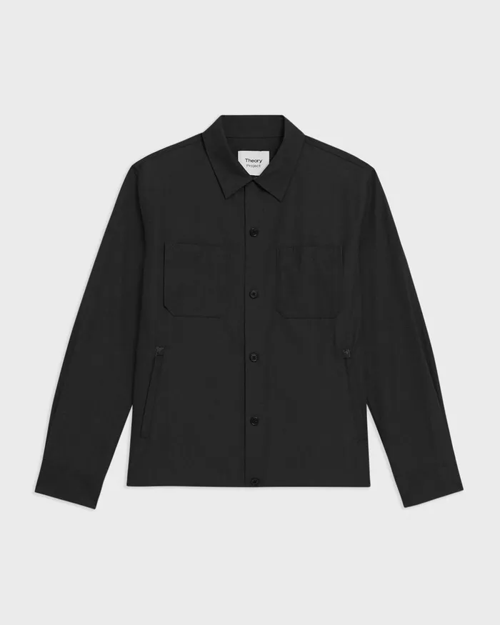 Men Outerwear Theory Shirt Jacket Black