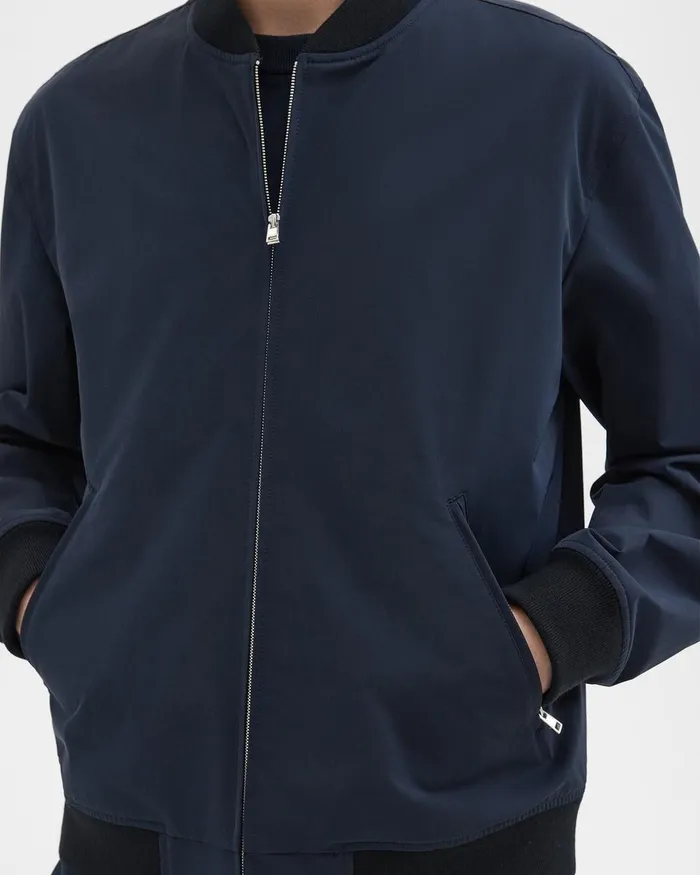 Men Outerwear Theory Tailored Bomber Jacket In Foundation Twill Baltic