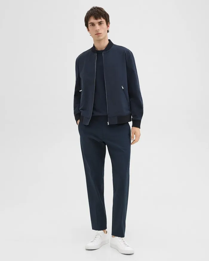 Men Outerwear Theory Tailored Bomber Jacket In Foundation Twill Baltic