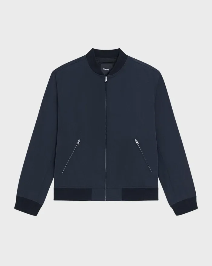 Men Outerwear Theory Tailored Bomber Jacket In Foundation Twill Baltic