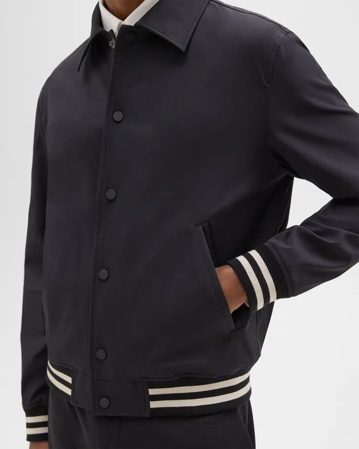 Men Outerwear Theory Varsity Jacket In Neoteric Black