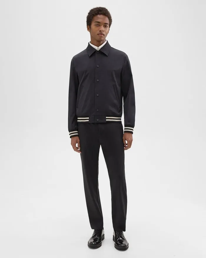 Men Outerwear Theory Varsity Jacket In Neoteric Black