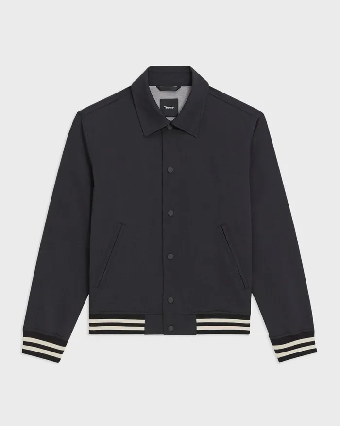 Men Outerwear Theory Varsity Jacket In Neoteric Black