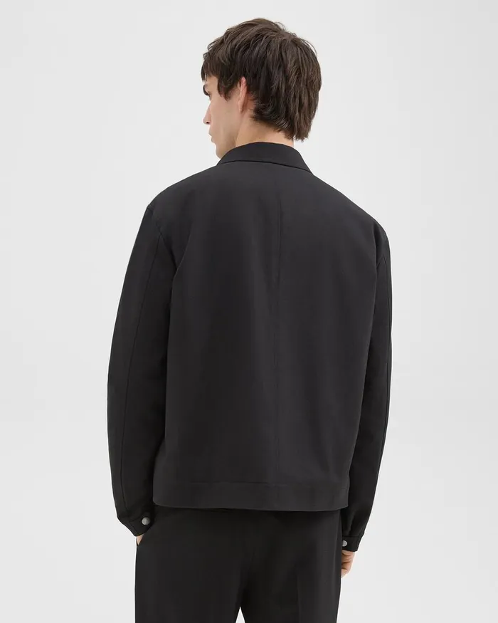 Men Outerwear Theory Workwear Jacket In WoolBlend Twill Black