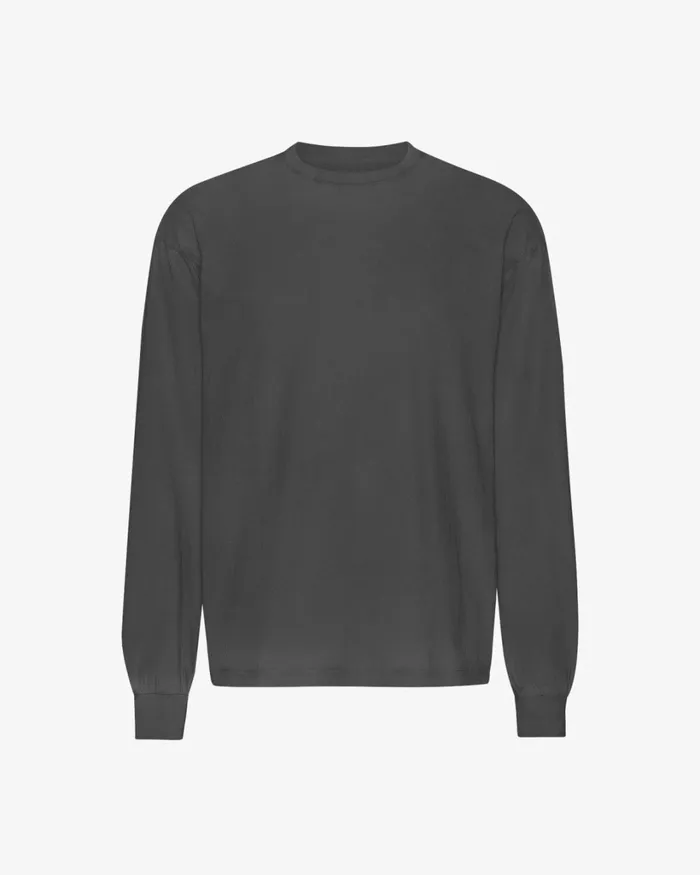 Men Oversized Organic LS TShirt Faded Black Colorful Standard TShirts