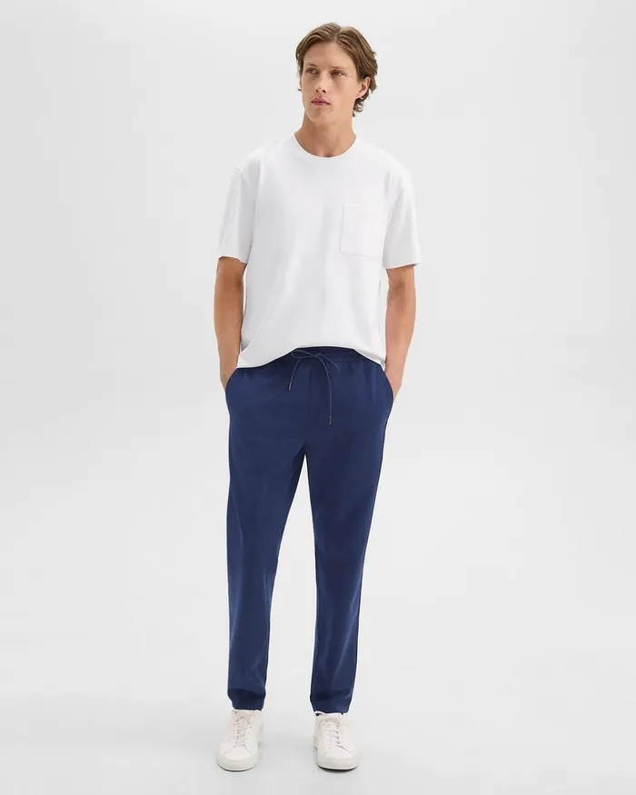 Men Pants Theory Drawstring Pant In Scuba Deep Atlantic