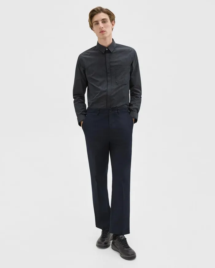 Men Pants Theory Relaxed Virgin Wool Pant Navy