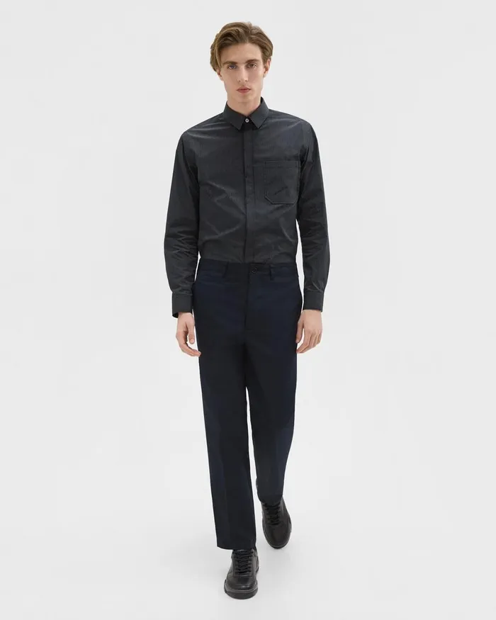 Men Pants Theory Relaxed Virgin Wool Pant Navy