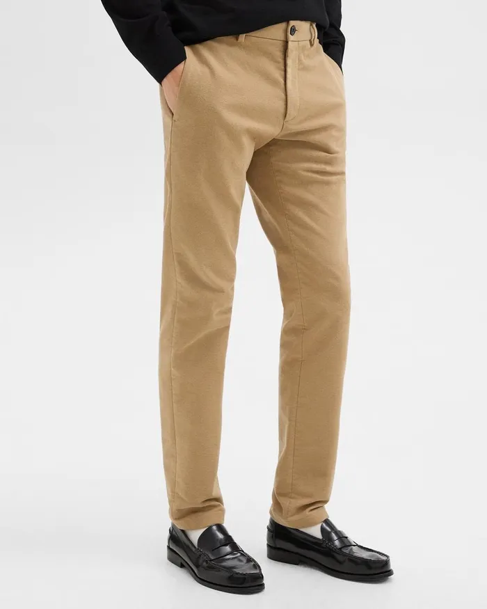 Men Pants Theory Zaine Pant In Moleskin Twill New Camel