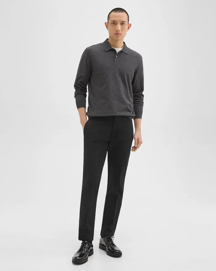Men Pants Theory Zaine Pant In Stretch Cotton Black
