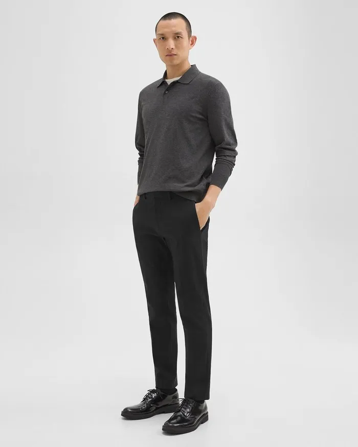 Men Pants Theory Zaine Pant In Stretch Cotton Black