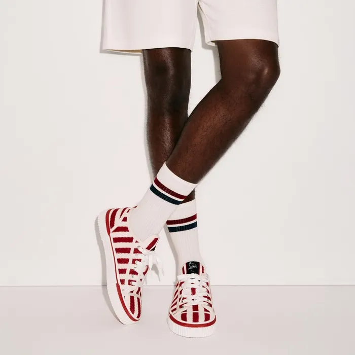 Men Pedro Junior Sneakers 8211 Malha Printed Fabric 8211 Loubi Christian Louboutin Sneakers