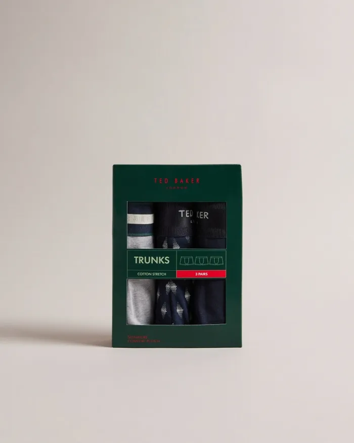 Men PEEDRO 8211 Three Pack Of Assorted Cotton Trunks Assorted Ted Baker Underwear