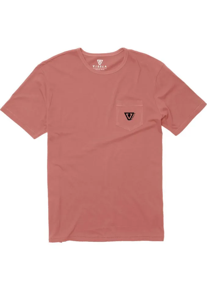 Men Premium Tees Vissla Established Premium Pkt Tee Coral