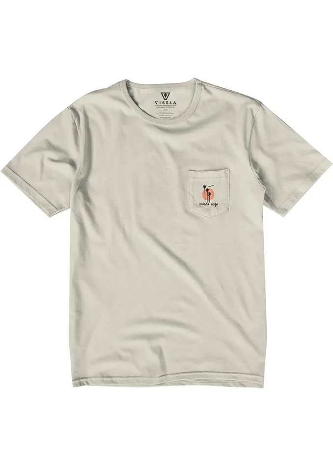 Men Premium Tees Vissla Out Front Organic Pkt Tee Bone Men Premium Tees Vissla Out Front Organic Pkt Tee Bone