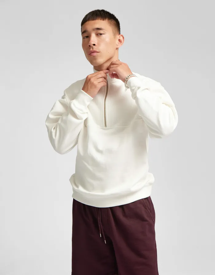 Men Quarter Zips Colorfulstandard Organic Quarter Zip 8211 Faded Grey
