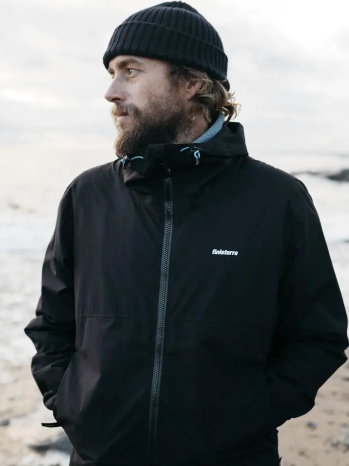 Men Rainbird Waterproof Jacket Black Finisterre Jackets Coats and Gilets