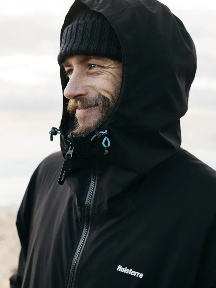 Men Rainbird Waterproof Jacket Black Finisterre Jackets Coats and Gilets