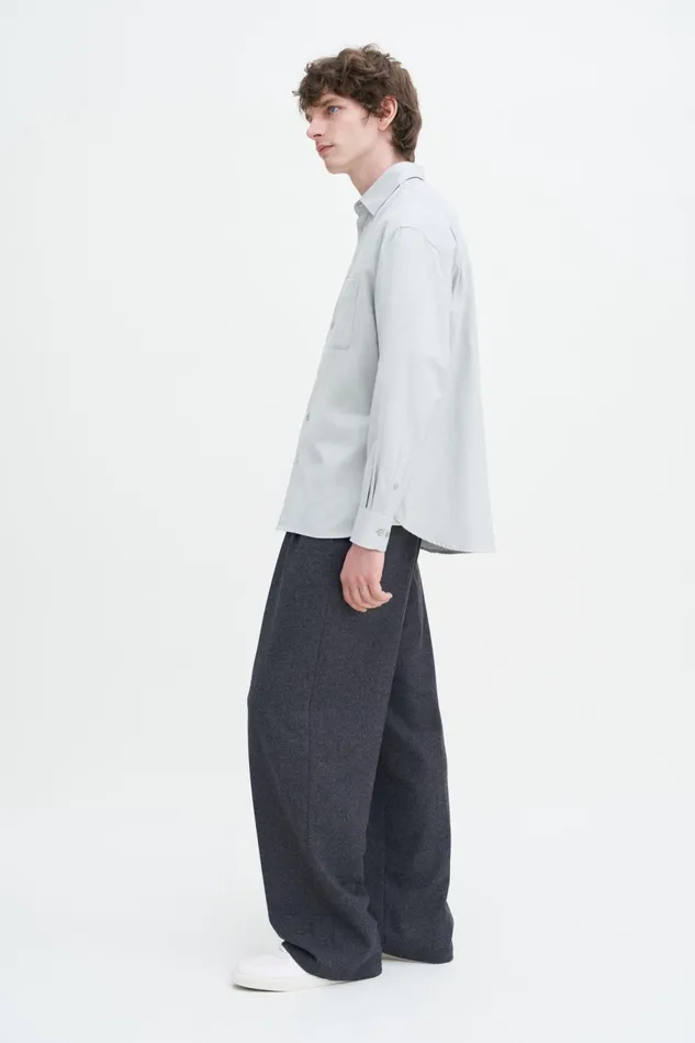 Men Relaxed Cotton Shirt Faded Moss Filippa K Shirts