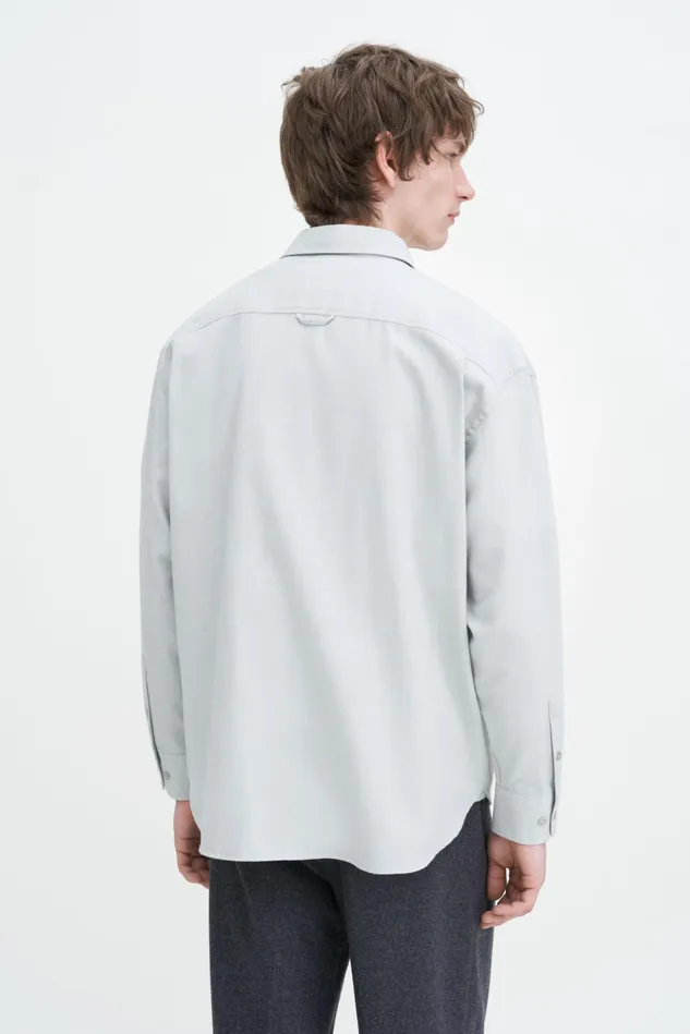 Men Relaxed Cotton Shirt Faded Moss Filippa K Shirts