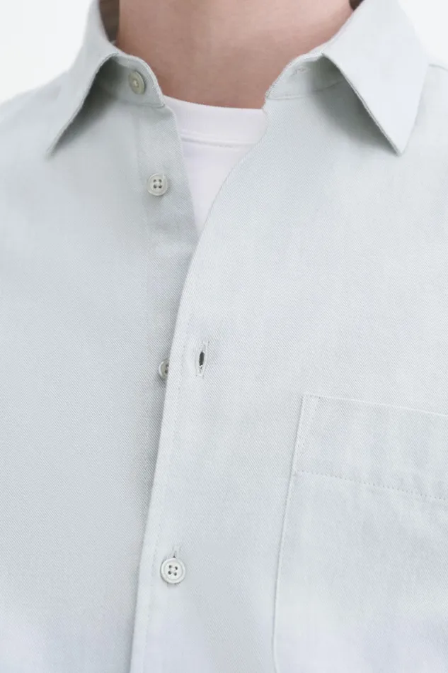 Men Relaxed Cotton Shirt Faded Moss Filippa K Shirts