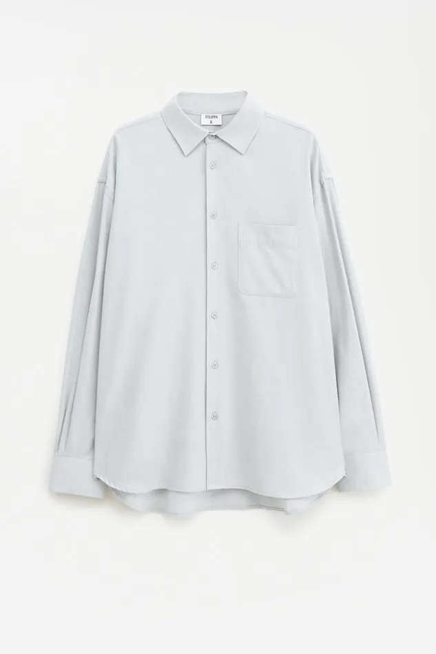Men Relaxed Cotton Shirt Faded Moss Filippa K Shirts