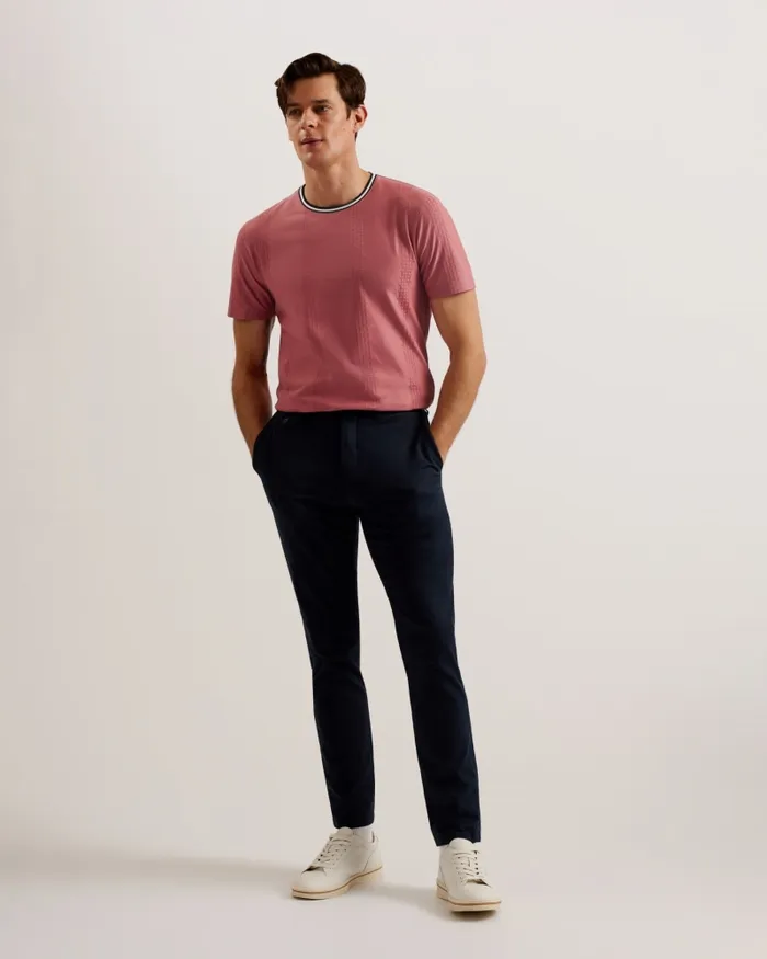 Men ROUSEL 8211 Slim Fit Jacquard Striped TShirt Medium Pink Ted Baker Tops Men ROUSEL 8211 Slim Fit Jacquard Striped TShirt Medium Pink Ted Baker Tops