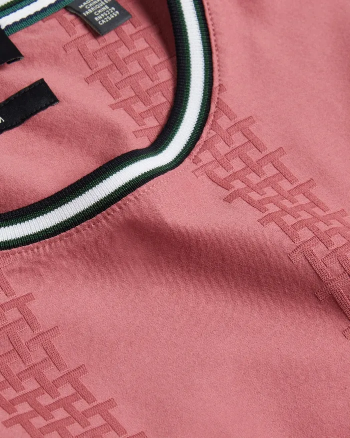 Men ROUSEL 8211 Slim Fit Jacquard Striped TShirt Medium Pink Ted Baker Tops Men ROUSEL 8211 Slim Fit Jacquard Striped TShirt Medium Pink Ted Baker Tops