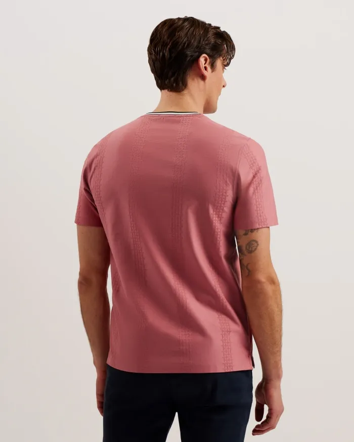 Men ROUSEL 8211 Slim Fit Jacquard Striped TShirt Medium Pink Ted Baker Tops Men ROUSEL 8211 Slim Fit Jacquard Striped TShirt Medium Pink Ted Baker Tops