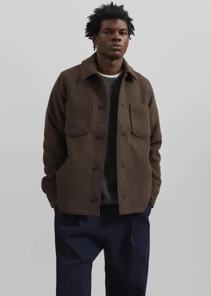 Men Samse Samse Pally Shirt Jacket 8211 Chocolate Torte The Frankie Shop Outerwear