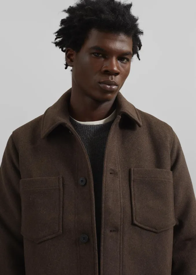 Men Samse Samse Pally Shirt Jacket 8211 Chocolate Torte The Frankie Shop Outerwear