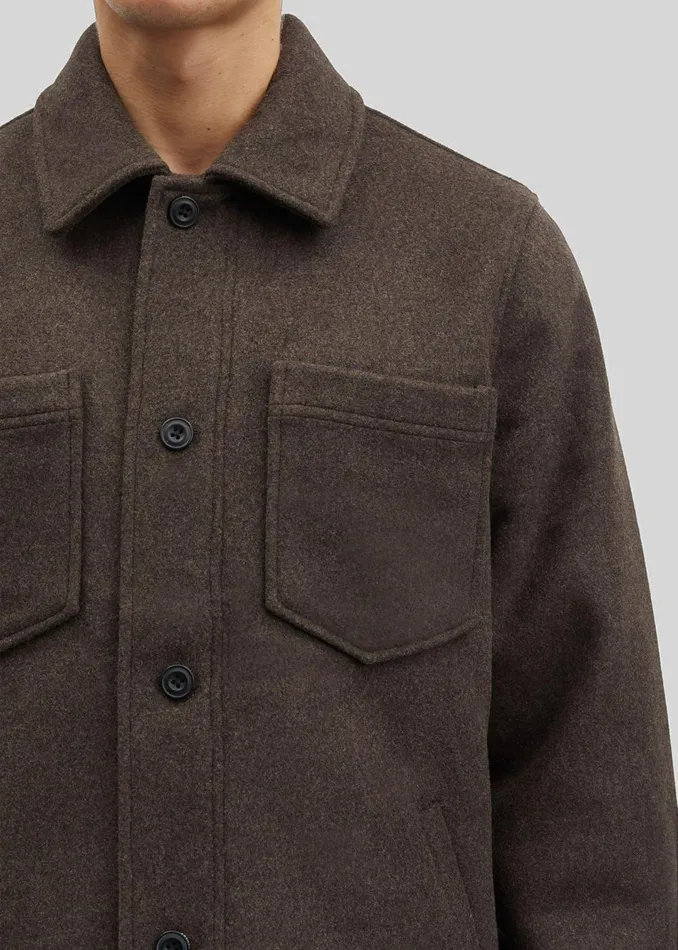Men Samse Samse Pally Shirt Jacket 8211 Chocolate Torte The Frankie Shop Outerwear