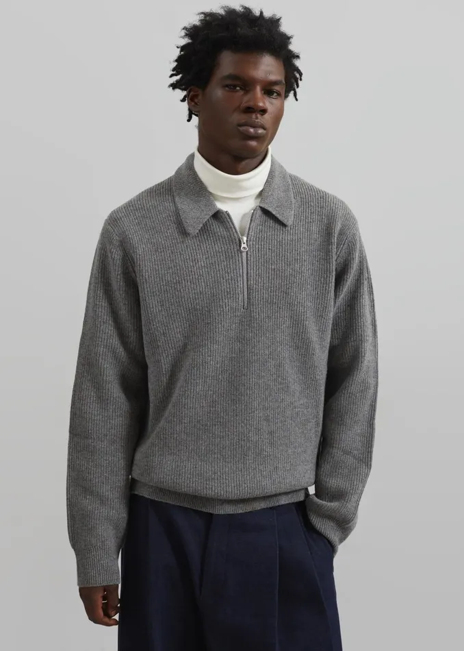 Men Samse Samse Saisaks Hz Polo 8211 Dark Grey Melange The Frankie Shop Knitwear