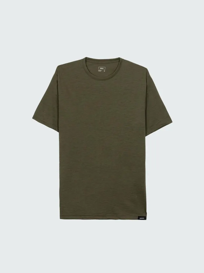 Men Seeker Merino TShirt Olive Finisterre Base Layers and Underwear